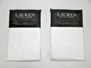 TWO Lauren Ralph Lauren Spencer King Shams Border Sateen 20"x36" NEW - READ - Picture 1 of 5
