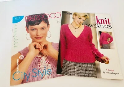 Berroco City Style & Leisure Arts Designer Knit Sweaters Knitting Patterns Lot 2 - Image 1 of 4