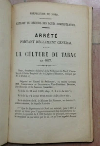 Règlement Général Pour La Culture Du TABAC EN 1867 EDITION ORIGINALE - Picture 1 of 6