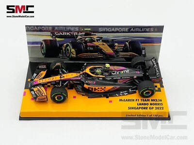 Mclaren F1 MCL36 #4 Lando Norris Singapore 2022 Special Livery 1:43 MINICHAMPS - Image 1 of 4