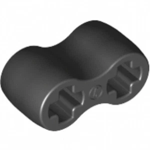 LEGO - Technic, Axle Connector Double Flexible (Rubber) - (X2) - Black - Picture 1 of 1