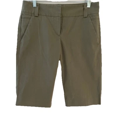 Theory Low Rise Bermuda Shorts Size 6 Olive Green Stretch Made In USA VTG Y2K - Image 1 of 4