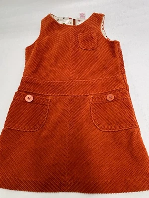 Vestido Jersey Gymboree LINDO COMO UN BOTÓN Pana Color Naranja/Óxido Talla 4 Foto 1 de 4