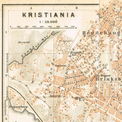 OSLO  Original  MAP 1912 NORWAY CHRISTIANIA KRISTIANIA  city plan - Image 1 of 4