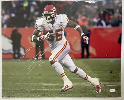 Foto firmada por Derrick Johnson 16x20 certificado de autenticidad JSA Kansas City Chiefs Texas Longhorns Foto 1 de 4