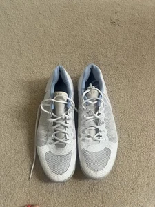 Serena Williams Tennis Shoes Sport Trainers Ladies UK 9.5 Used White Silver Blue - Picture 1 of 7