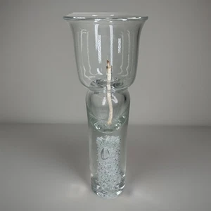 Vintage Blodgett Glass 12" Oil Lamp Wick Bubble Base Handmade - Picture 1 of 14