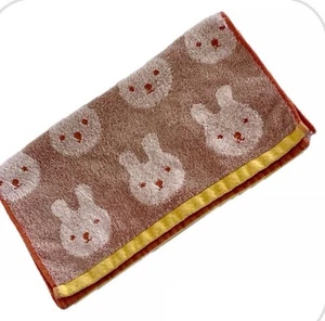 Uchino Japan Bunny Rabbit Face Towel Cotton Terry Cloth Kawaii Vintage 28"x12" - Picture 1 of 7