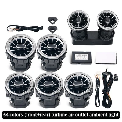 7pcs 64 Colors Front Air Vent LED Ambient Light For Mercedes Benz C-Class W205 - Изображение 1 из 4