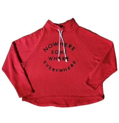 Forever 21 Sweatshirt Womens 1X Red  Spellout Novelty Mock Neck Pullover  - Image 1 of 4