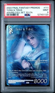 2022 Final Fantasy TCG Yuna & Tidus Promo Full Art 111 PSA 9 - Picture 1 of 3