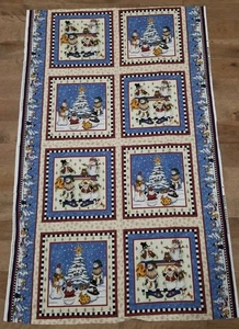 Panel Muñeco de Nieve Navidad Cranston Tela De Colección 8 Bloques 43"x70" - Imagen 1 de 9
