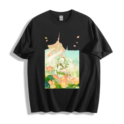 Nahida Genshin Swing T - Shirt - Fantasy Floral Scene Unisex Tee - Image 1 of 4