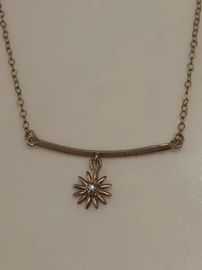 Art Deco 12k Gelbgold gefüllt Diamant Stern Anhänger Halskette 16 Zoll - Bild 1 von 4