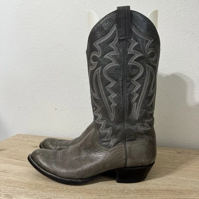 Botas de Vaquero Panhandle Delgadas Grises Para Mujer Talla 11 B Western Vintage Bordadas Foto 1 de 4