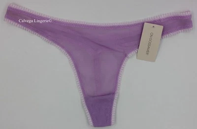 Tanga de malla de tiro bajo OnGossamer 3512 "Hip G", lila/blanco, L/XL nuevo con etiquetas Foto 1 de 4