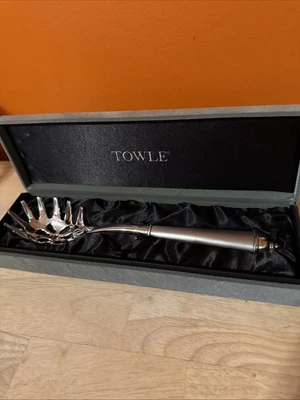 Vintage Towle Sterling Pasta Claw Server With Black Satin Lined Green Velvet Box - Image 1 of 4