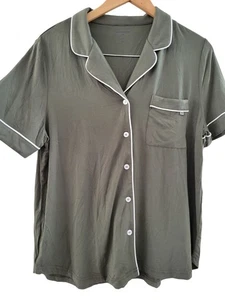 Cozy Earth Womens Olive Green Bamboo Sleep shirt pajama size Medium short sleeve - Picture 1 of 6