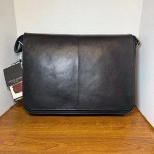 NEUF Sac Messenger Pronto Uomo, mallette de bureau pour hommes, cuir noir - Photo 1/6