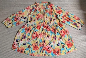 Caffé Marrakesh Women Sz 1X Multi-Color Polyester Long Sleeve Button Up Shirt 23 - Picture 1 of 7