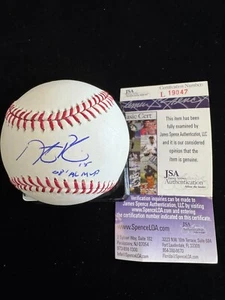 Dustin Pedroia 15 08 AL MVP Autografato MLB JSA Certificato Ottime Condizioni - Foto 1 di 4