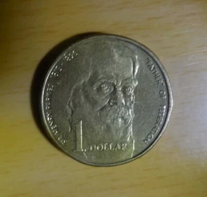 1996 AUSTRALIAN $1 ONE DOLLAR COIN FATHER OF FEDERATION SIR HENRY PARKES - Picture 1 of 2