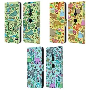 HEAD CASE DESIGNS PREHISTORIC PATTERNS LEATHER BOOK CASE FOR SONY PHONES 1 - Picture 1 of 9