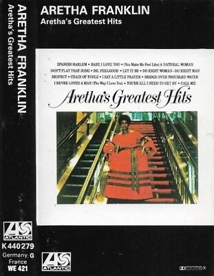 Aretha Franklin  Aretha's Greatest Hits CASSETTE ALBUM SOUL - Image 1 of 4