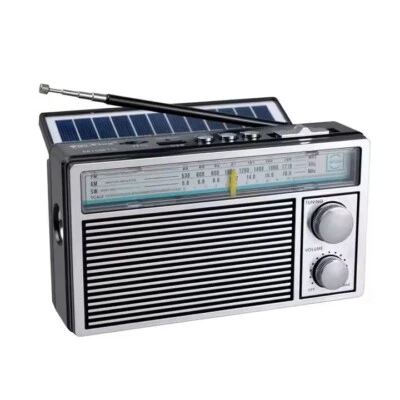 Radio Solar Bluetooth Am/FM con MP3 USB BT TF LUZ LED Emergencia Cargador Solar - Imagen 1 de 3