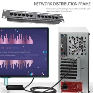 12 Port CAT6 Patch Panel RJ45 Networking Wall Mount Rack Bracket (GL-4013) - Afbeelding 1 van 3