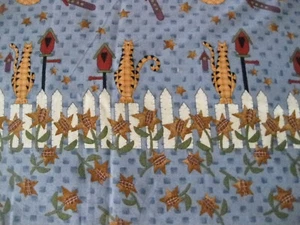 Vtg Rebecca Carter for SSI QUICK AS A WINK Cats on a Fence Border 43 x 33” RARE - Picture 1 of 5