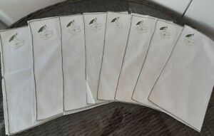  Vintage Stoff Servietten, Handbestickte,6 St. weiß Handbenäht, ca. 38x38cm