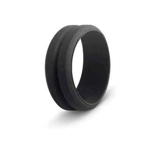 botthms Mens Groove Silicone Wedding Ring - Perfect For Rugby Gym Crossfit - Picture 1 of 8