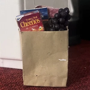 Dollhouse Miniature 1/12 Artisan Grocery Bag Filled Food Diorama Kitchen - Picture 1 of 1