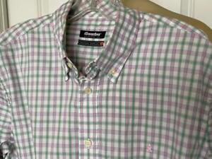GAASTRA Men's Pink Checked Long Sleeve Button Up Dress Shirt Size Large