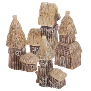 4 Stück Miniatur-Hausornamente, Mini-Cottage-Dekoration, - Bild 1 von 12