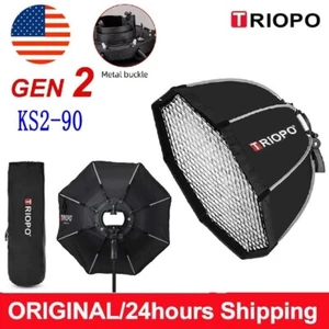 US TRIOPO KS2-90 90cm Foldable Octagon Softbox W/ Grid Fr Camera Flash Speedlite - Picture 1 of 21