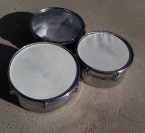 3 REUTHER Drums Snare and Toms Used Have some rust - Picture 1 of 12