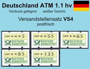 Bund ATM 1.1 hv weißer Gummi Versandstellensatz VS4 postfrisch * Automatenmarken - Picture 1 of 2