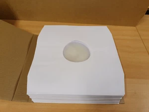 100 DELUXE POLYLINED ANTISTATIC PAPER LP INNER SLEEVES WHITE FOR 12" RECORDS - Imagen 1 de 2