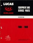 Ford Cars & Cv 1968 Lucas Cav Girling Parts List & Tractors