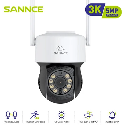 Cámara IP de Seguridad SANNCE HD 5MP PT WIFI Audio Bidireccional Color Noche Seguimiento Automático Foto 1 de 4