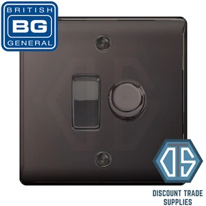 BG Black Nickel Dimmer and Rocker Switch Combo 2 Way Switch Trailing LED Dimmer - Picture 1 of 1