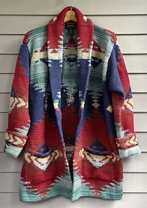 Ralph Lauren Heavy Hand Knit Wool Aztec Southwestern Sweater M-L Mint Condition - Picture 1 of 14