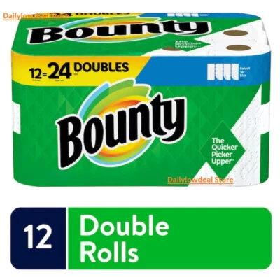 Toallas de papel Bounty Select-A-Size, blancas, 12 rollos dobles = 24 rollos regulares Foto 1 de 4