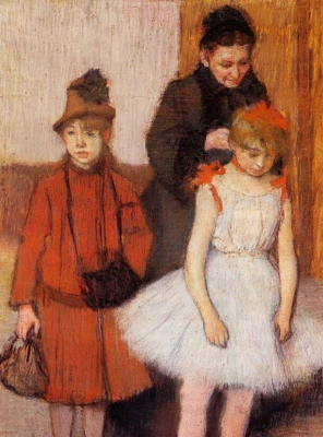 Reproducción de impresión artística sobre lienzo 8x10 Edgar Degas The Mante Family decoración de pared Foto 1 de 2