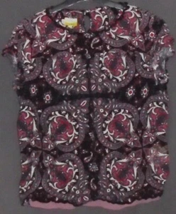N.W.3 Hobbs Cecilia Top paisley mauve blue black floral blouse Size 12 vgc - Picture 1 of 5