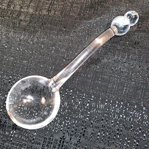 Vintage Imperial Glass Candlewick Clear 2 Bead Mayonnaise Ladle Condiment Spoon - Picture 1 of 3