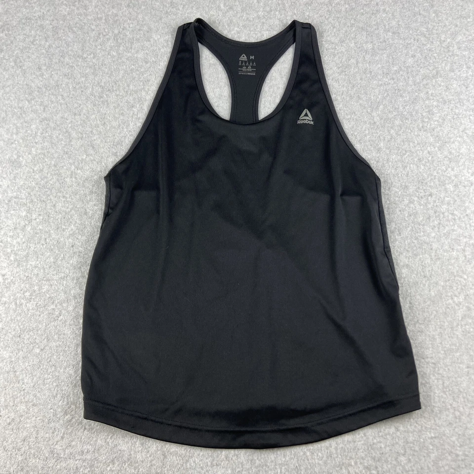Reebok Top Womens Medium Black Racer Back SpeedWick Sleeveless Activewear Gym - Image 1 of 4