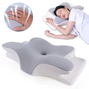Cervical Memory Foam Pillow Supportive Neck Pillow Ergonomic Side Sleeper Pillow - Picture 1 of 12